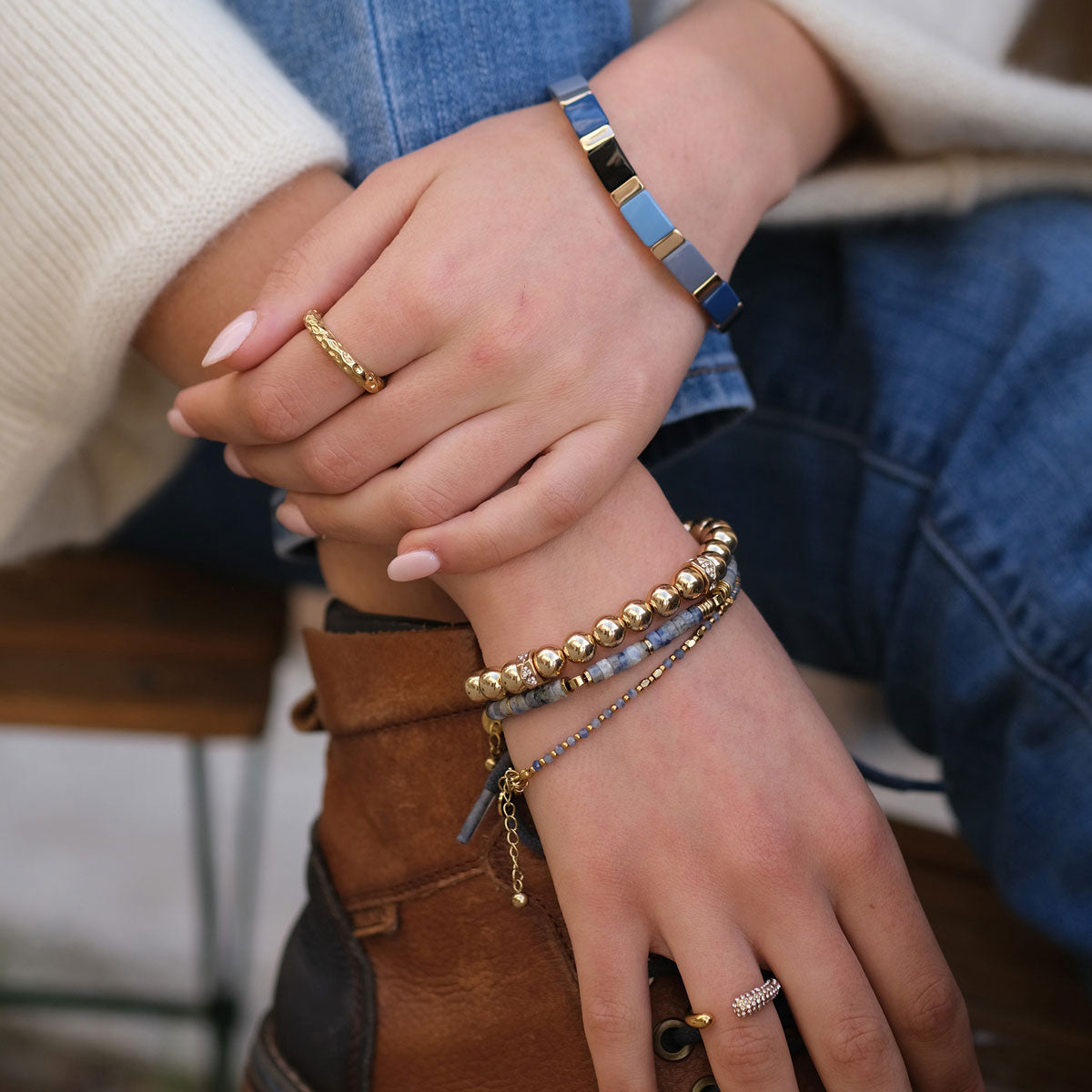 Armband | Stormy blue | Enamel Tiles