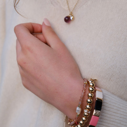 Armband | Delicate Rose| Enamel Tiles