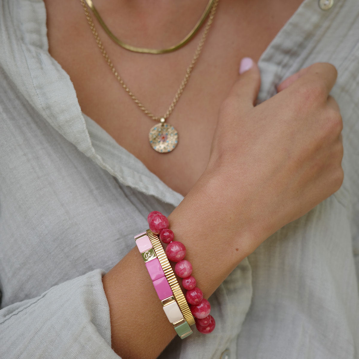 Armband | Wild nature | Jade raspberry